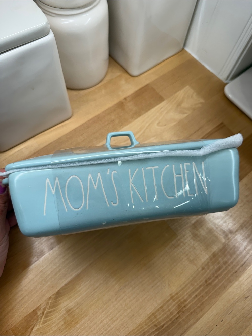 Rae Dunn Mom's Kitchen Light Blue Baker